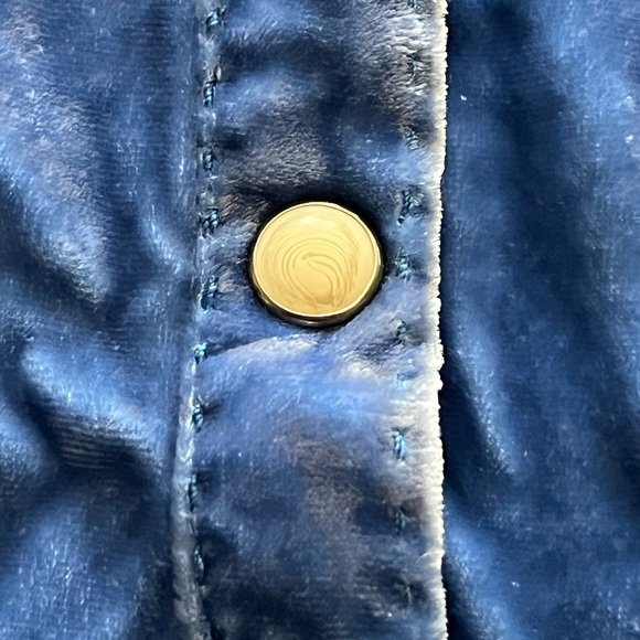 Sundance Anha blue velvet snap collar shirt size small - Picture 15 of 16